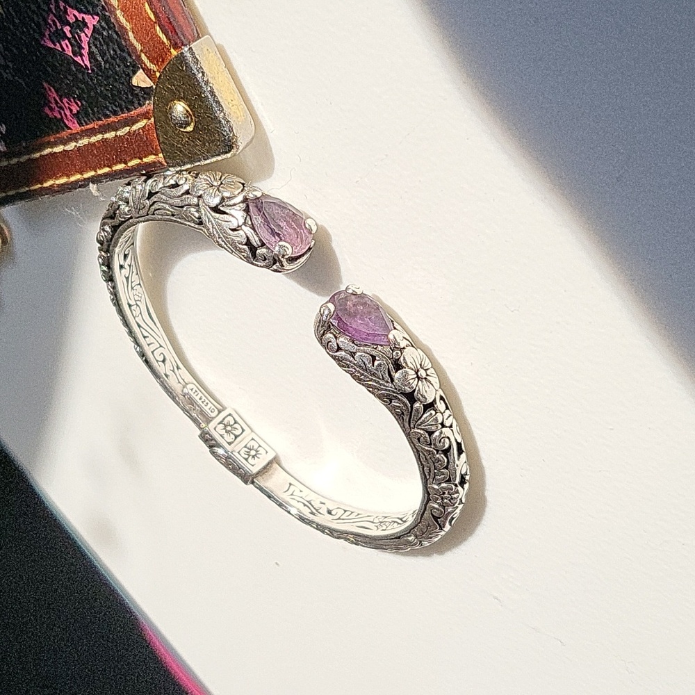 Sterling Silver Amethyst Cuff Bracelet